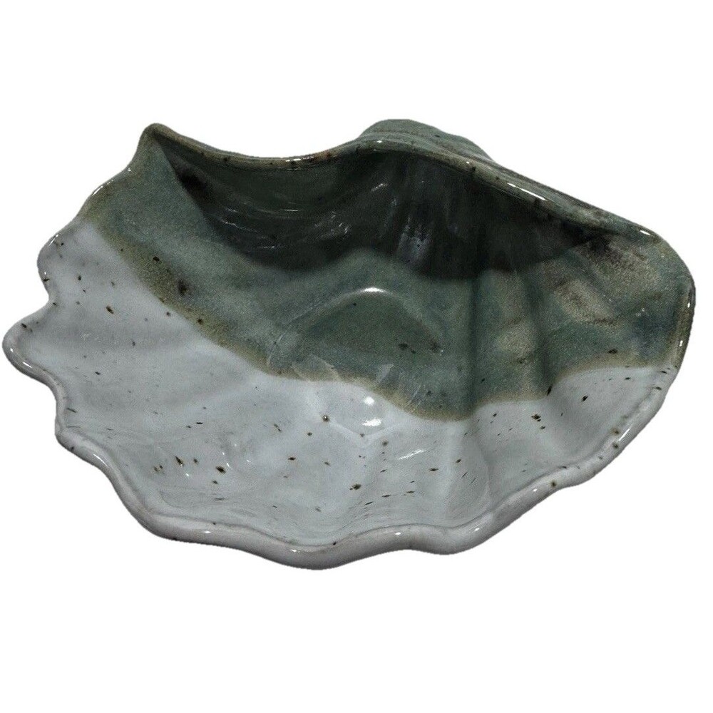 Signed Nedza Mid-Century Art Pottery Stoneware Shell Dish